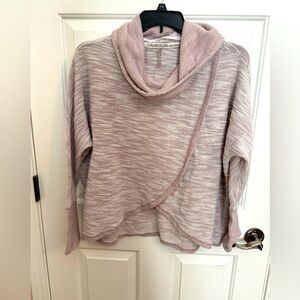 Calvin Klein cowlneck hi-low tulip wrap